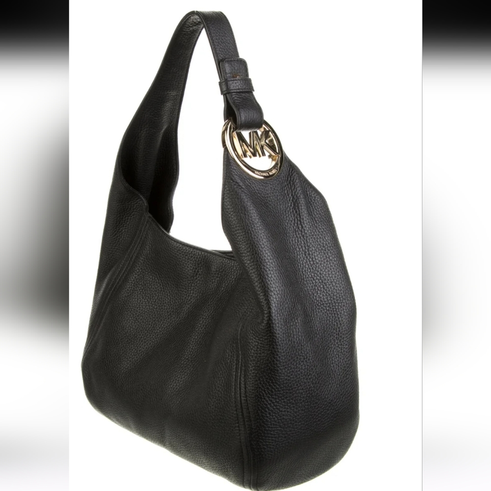 Michael Kors Hobo Black Leather Gold Hardware Single Sholder Bag
